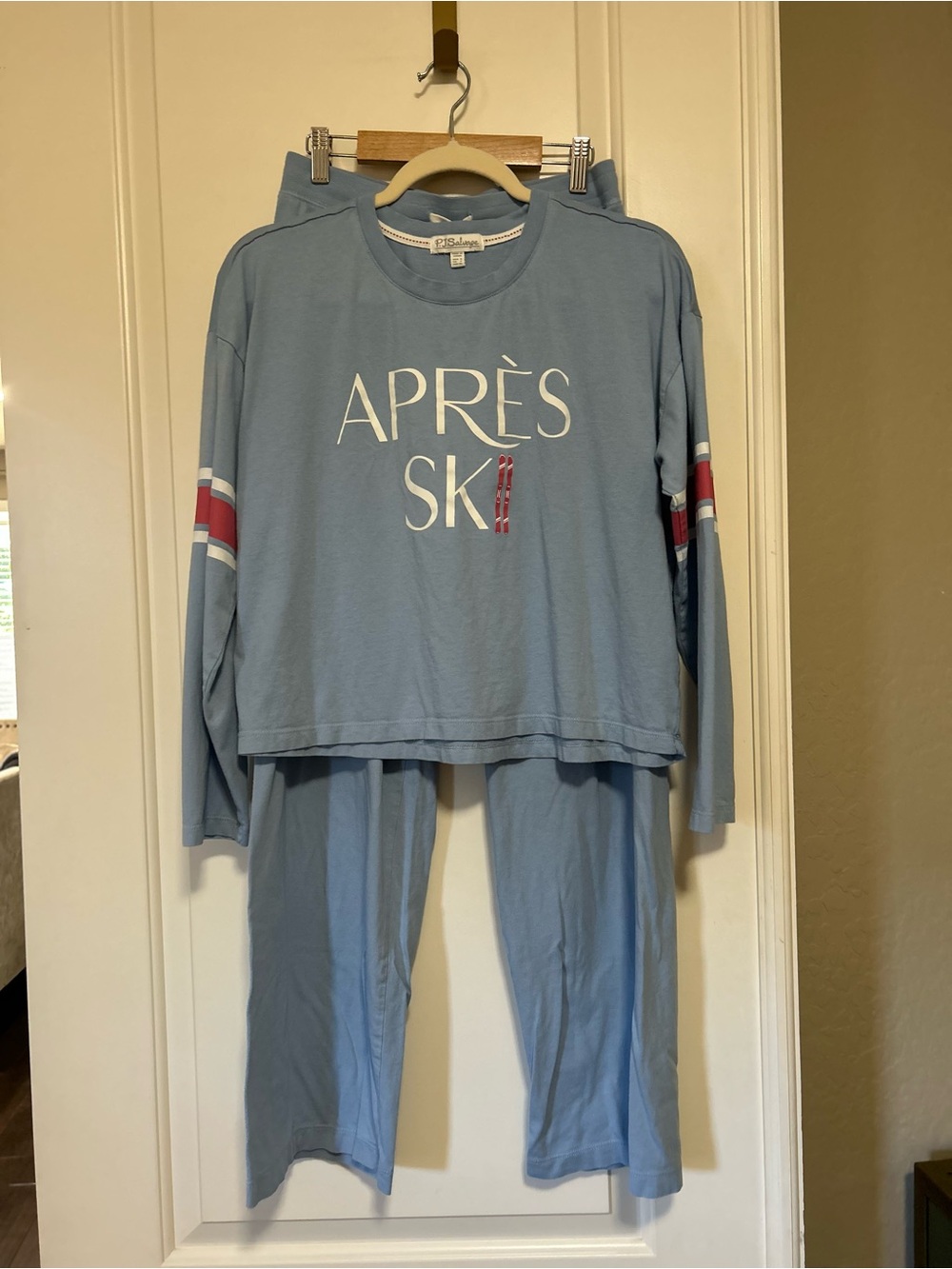 😴🎿❄️NWOT⛷️❄️PJ Salvage Light Blue 'APRÈS SKI' Pajama Set ❄️🥱❄️